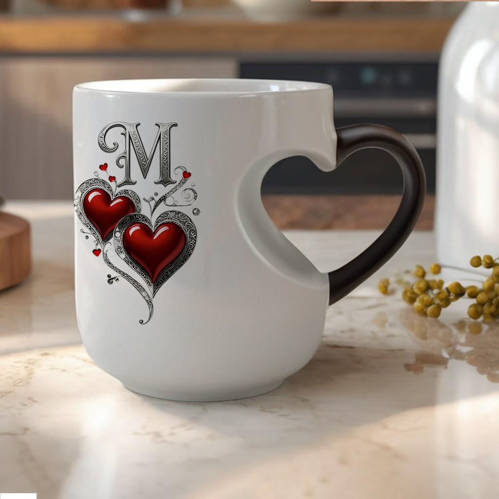 Vintage Shimmering Heart Fun Ceramic Mug, Thermosensitive Magic Color-Changing Beverage Mug, 11oz/330ml, Coffee Cups, Perfect Mother's Day Gift, Ideal for Friends, Lovers & Mothers, Novelty Coffee Mugs #GLOBAL PICKS