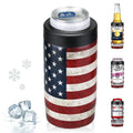 MAXSO 12oz Double Wall Insulated Thermal Can Cooler - Portable Silicone Steel Drinkware - Fits Slim Cans, Bottles, Coffee Cups - Father's Day Gift, Soho Chic