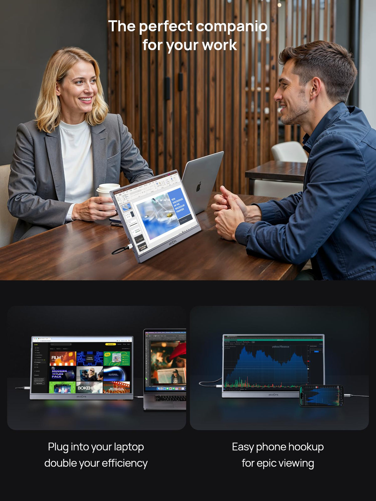 ARZOPA Z1FC, 16.1'' 144Hz Portable Gaming Monitor, 100% sRGB, 1080P FHD, Kickstand Portable Monitor, External Second Screen for PS5 Xbox Laptop PC Switch