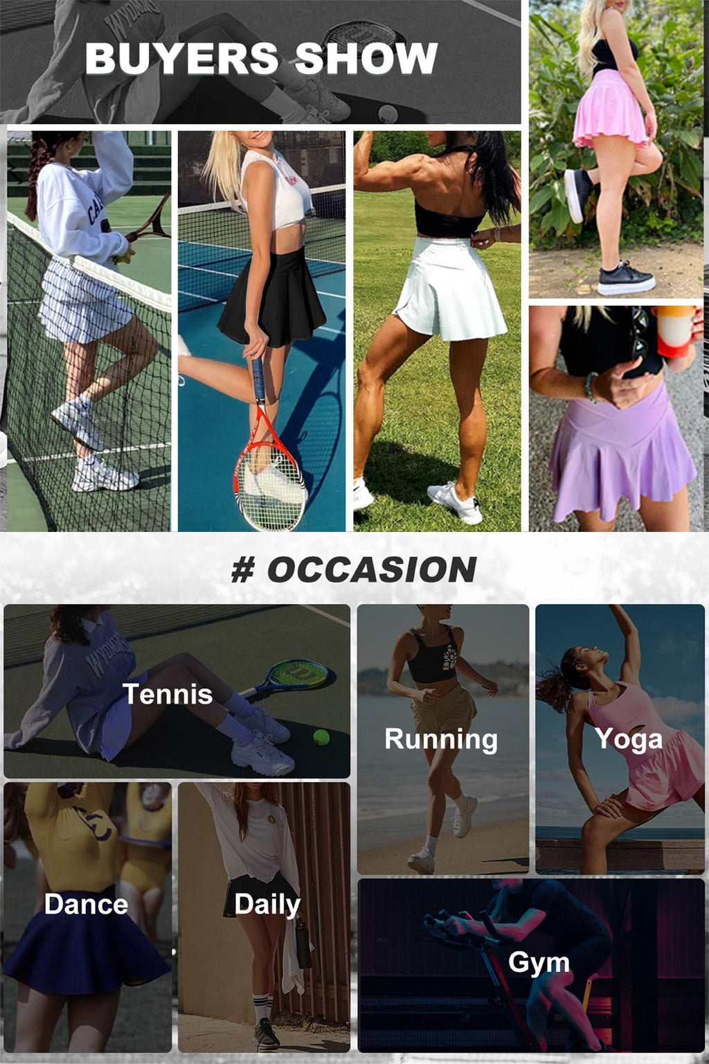 FireSwan Women's 2-in-1 Flowy Athletic Shorts with Pockets - Spandex Sporty Short Skirt, Women's Clothing Activewear for Gym, Fashion Apparel Tennis Workout #Summervibes