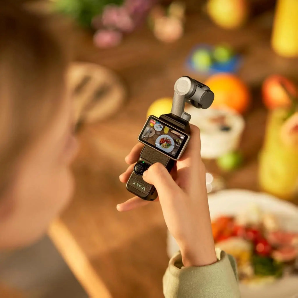 Xtra Muse Vlogging Travel Camcorder for Content Creators - 1'' CMOS, 4K/120fps Videos, 3-Axis Gimbal Stabilizer, Fast Focusing, Face-Lock Tracking, Object-Track Shots, LCD, Portable Digital Handycam, Micro SD Compatible