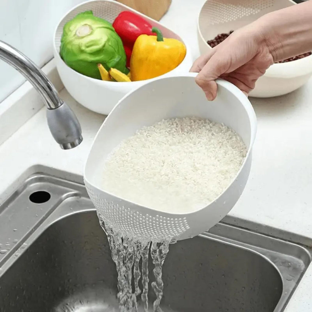 1Pcs/2Pcs Mini Multi-Functional Kitchen Drain Basket Basin, Versatile Small Colander Strainer For Washing Rice, Fruits And Vegetables, Practical Household Food Prep Kitchen Accessory