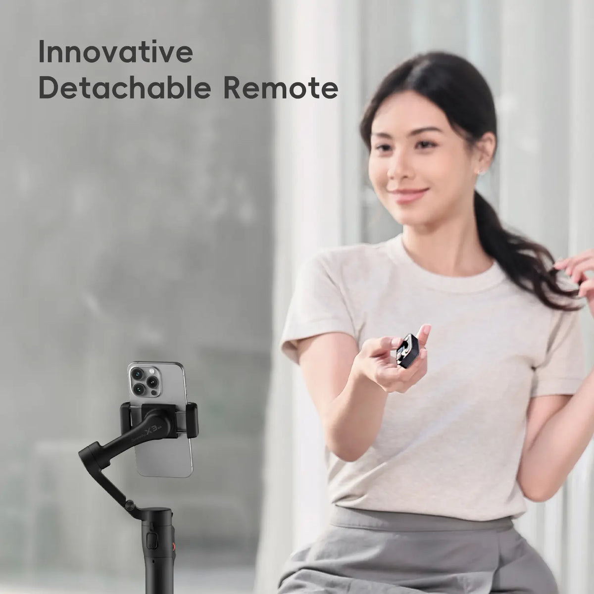 2 pack：Hohem iSteady X3 SE Gimbal, 3-Axis Handheld Phone Gimbal Stabilizer, Detachable Remote Control, Portable Phone Video Rig Stabilizers & Supports for iPhone 17 Series & Android, Ideal for Travel Vlogging