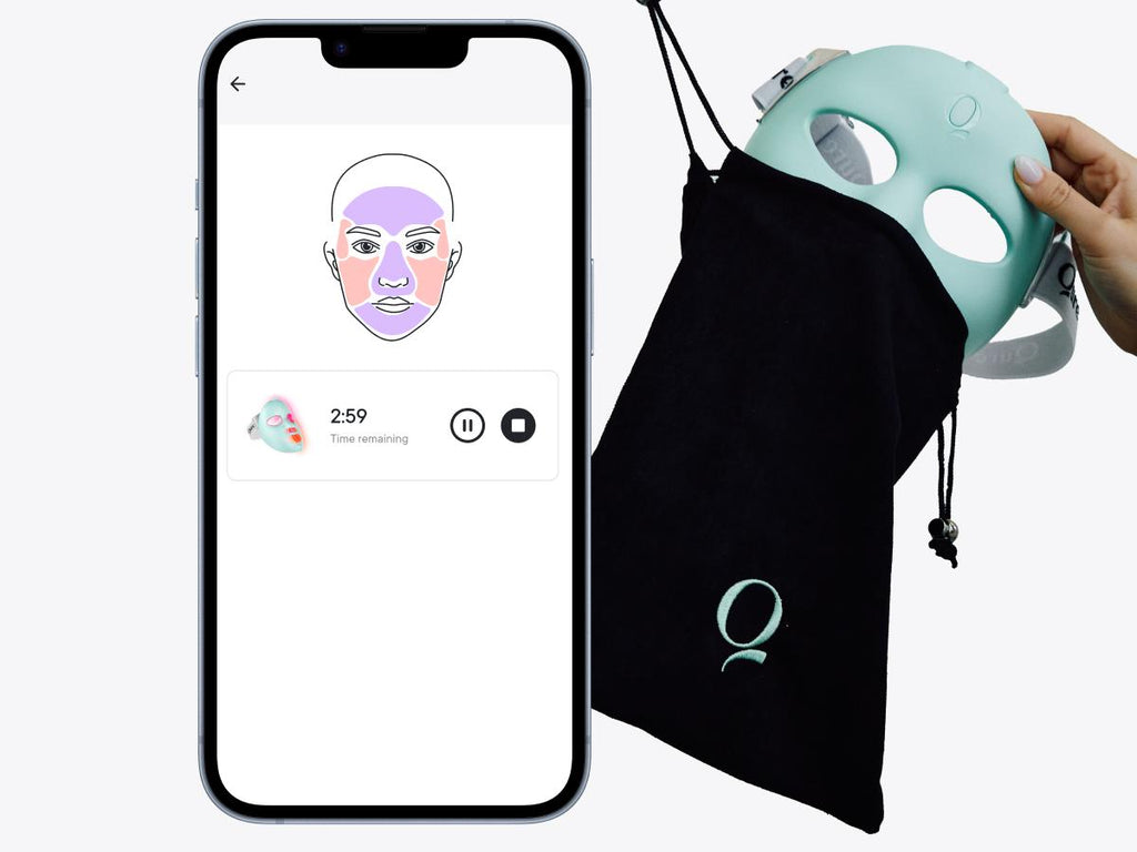 Qure LED Light Therapy Mask for Face - FDA Cleared for Wrinkles & Acne Treatment with 3 Modes, 5 Facial Areas & 5 Lights: Red, Deep-Red, Blue, Amber & Infrared, 3-Min Daily, Eye-Protection, Smart App