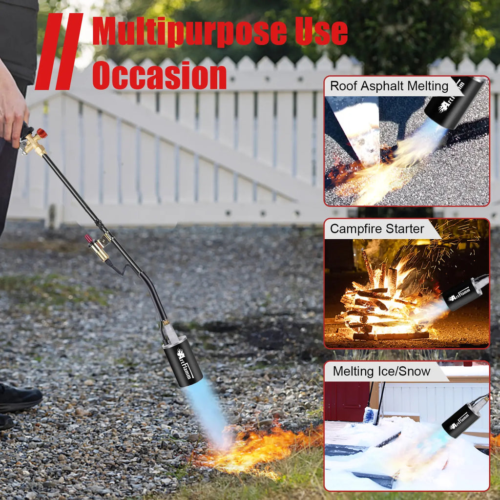 【toolupgrade】ARTFLAMM Portable Propane Torch Burner with Storage Bag, High Output BTU Blow Torch with 10FT Hose, Flame Weeder with Igniter for Garden Roofing Springtok Outdoor #toolupgrade