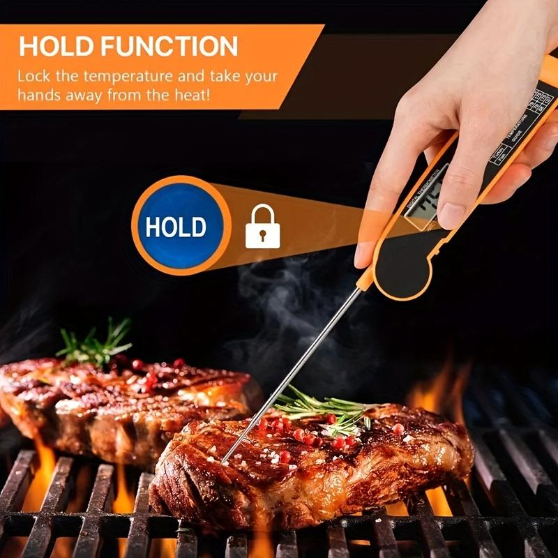 1pc WEBBQ Digital Meat Thermometer, Fast-Reading ABS Food Temperature Gauge with Hold Function, Single-Use, for Grilling BBQ, Kitchen Cooking, Adult - AAA Battery Operated (Batteries Not Included), Food Temperature Probe, Kitchen Gadgets