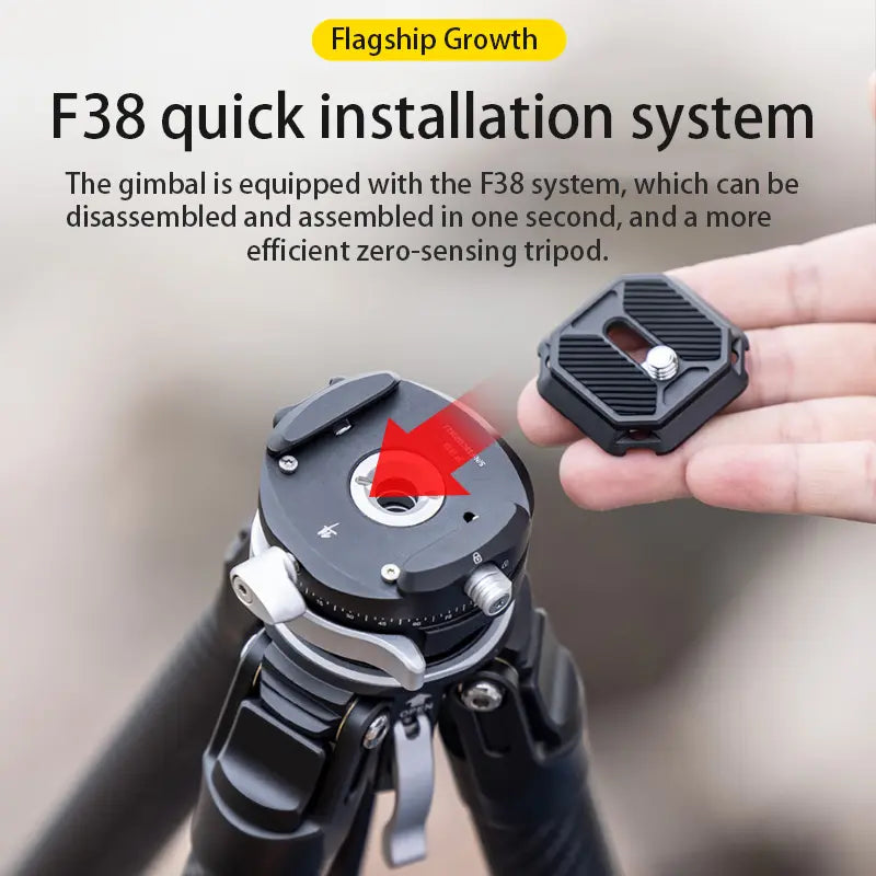 COMAN Zero F38 Lightweight Carbon Fiber Vlogging Tripod | Quick Release Ball Head for Creators