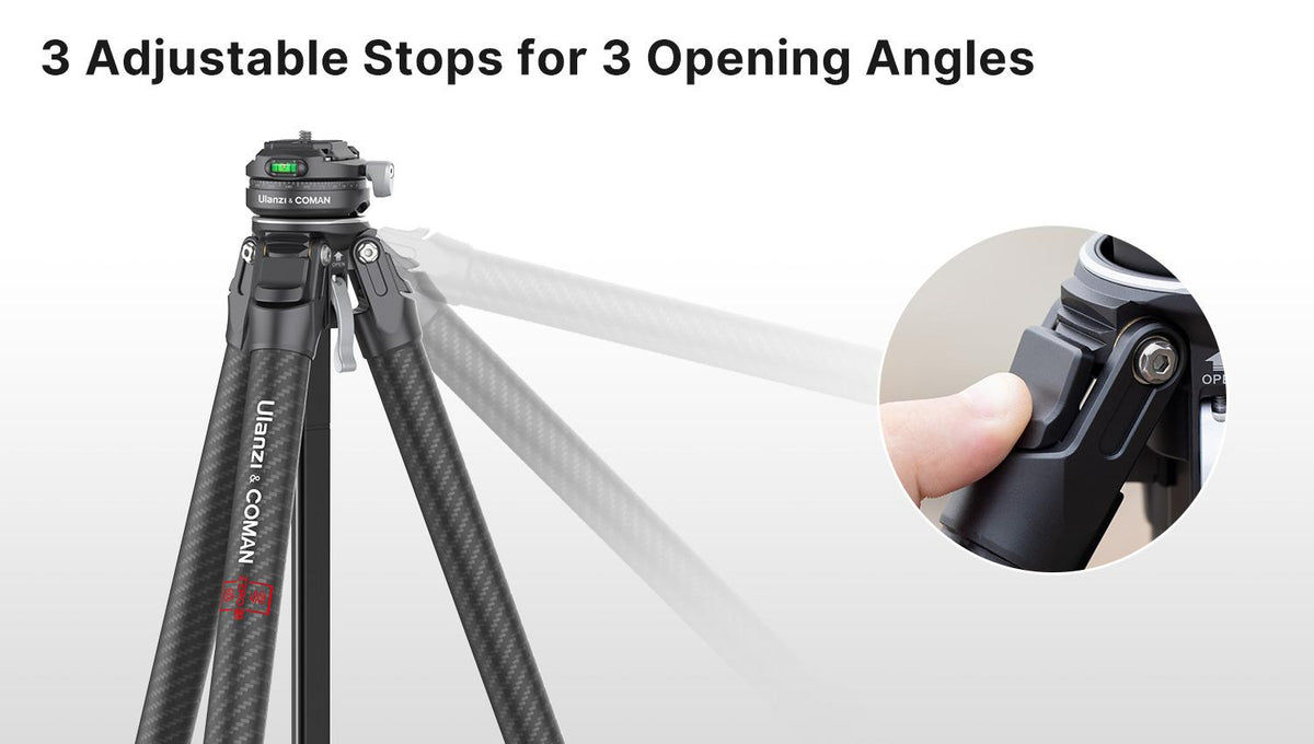 Ulanzi 3028 Lightweight Carbon Fiber Foldable Combo Tripod-Monopod with Arca Swiss, 0 Y Compatibility for Standing Photography (Cameras, Phones)