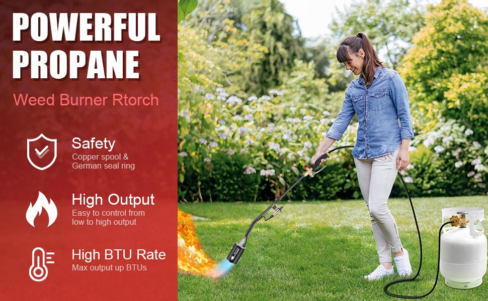 【toolupgrade】ARTFLAMM Portable Propane Torch Burner with Storage Bag, High Output BTU Blow Torch with 10FT Hose, Flame Weeder with Igniter for Garden Roofing Springtok Outdoor #toolupgrade