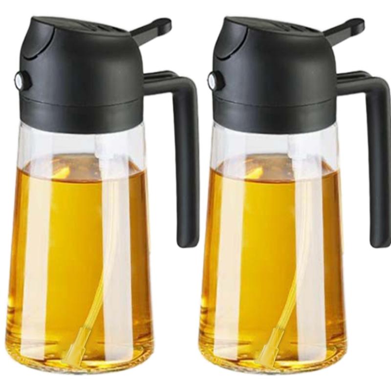 16 oz Glass Oil Spray Bottle, Oil Mister Spray Bottle for Cooking, 2-in-1 Olive Oil Sprayer and Kitchen Cooking Oil Dispenser, Glass Oil Bottle for Kitchen with 470 mL Aroma Mist Spray-and-Pour Design, Home Use Kitchenware, Kitchen Gadgets #GLOBAL...